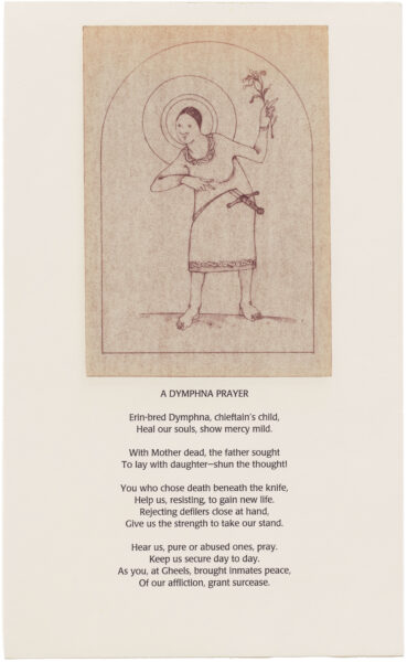drawing, Plague Sheets: 4-Saint Dymphna, by Harold Keller