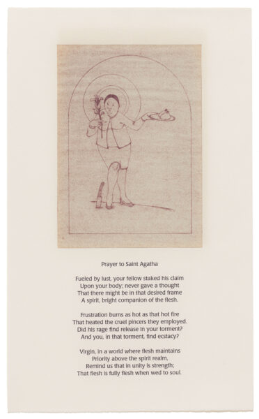 drawing, Plague Sheets: 8-Saint Agatha, by Harold Keller
