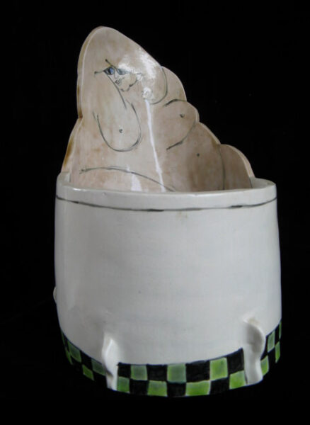 ceramic piece, Bathtub Lady, by Harold Keller