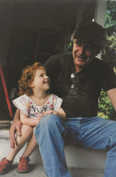 Harold and his grandniece Sophie Kovel, Benz Lane, 1999