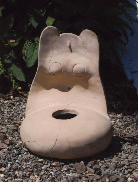 ceramic piece, Kneeling Figure, by Harold Keller.