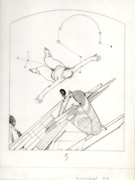 drawing, The Angelic Governors of the Twelve Signs of the Zodiac: 5. Verchiel, Leo, by Harold Keller