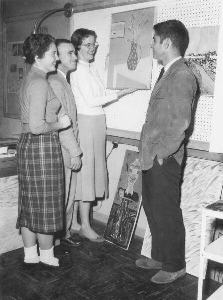 photograph, Harold Keller with his students, Fort Smith Junior College, 1957