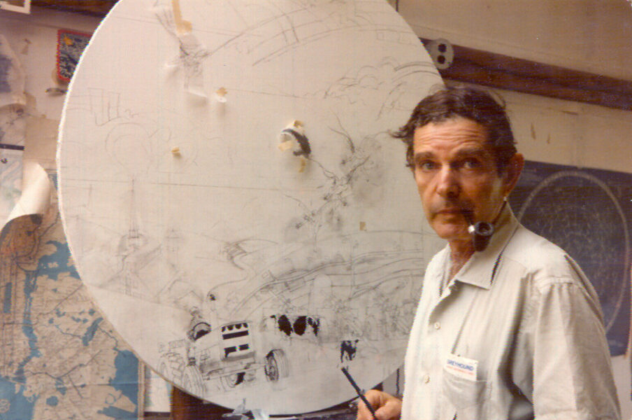 photo: Harold Keller in his studio, Benz Lane, early 1980s
