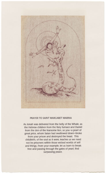 drawing, Plague Sheets: 11-Saint Margaret, by Harold Keller