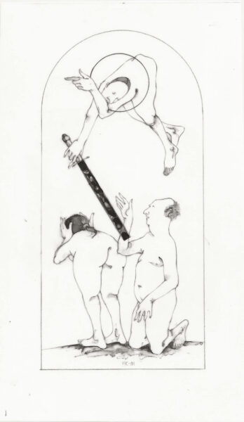 drawing, Expulsion from the Garden, Harold Keller
