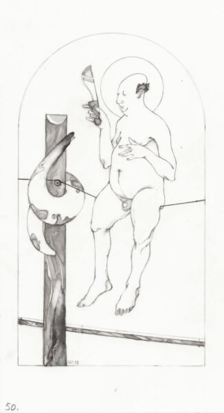 drawing, The Archangel Michael (50), Harold Keller