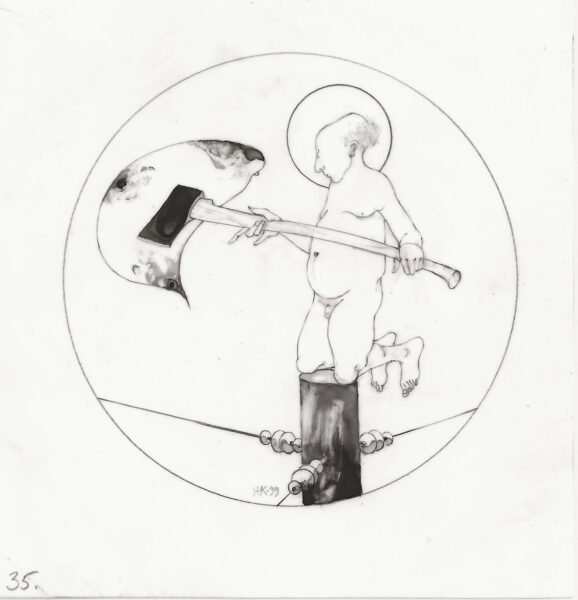 drawing, The Archangel Michael (35), Harold Keller