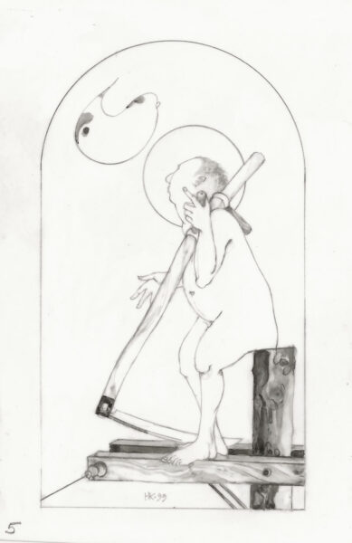 drawing, The Archangel Michael (5), Harold Keller