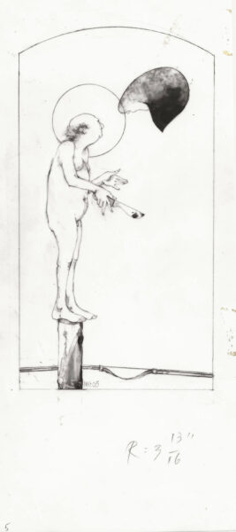 drawing, The Archangel Michael (with pruning knife)-5, Harold Keller