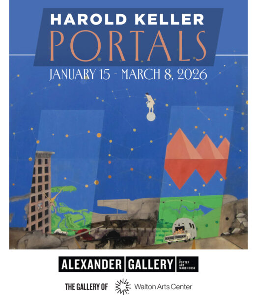 Exhibition program for Harold Keller Portals at the Alexander Gallery in Fayetteville, Arkansas - 2026