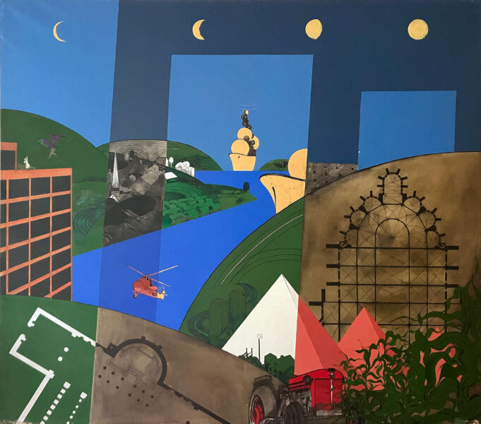 painting Local Showers III, (Phases of the Moon) by Harold Keller